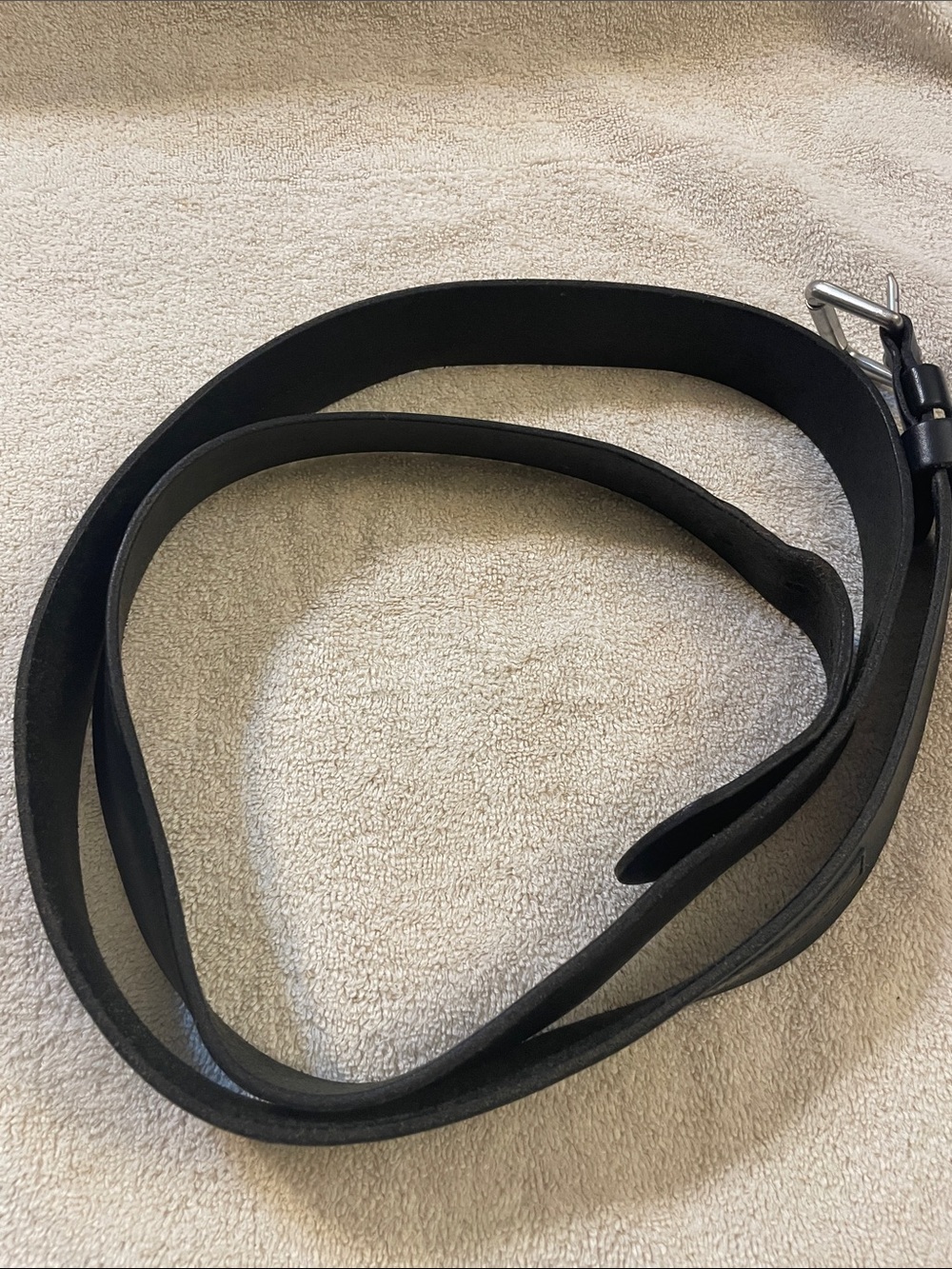 Polo by Ralph Lauren Black Leather Men's Belt with Silver Buckle